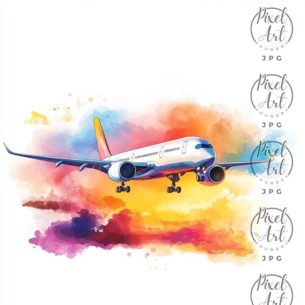 Aviation Adventure Clipart Airplane Travel Scenic Flight 20 JPGs Wanderlust Marketing Decor Airlines Tourism Sky Views